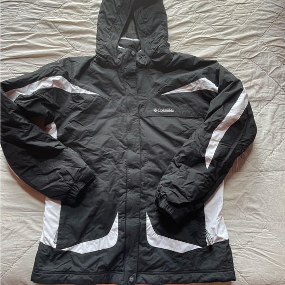 Columbia Black and White Hooded Jacket - Picture 1 of 6